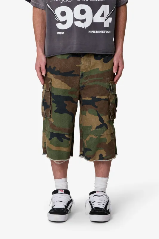 Ultra Baggy Cargo Shorts - Camo sold by MNML