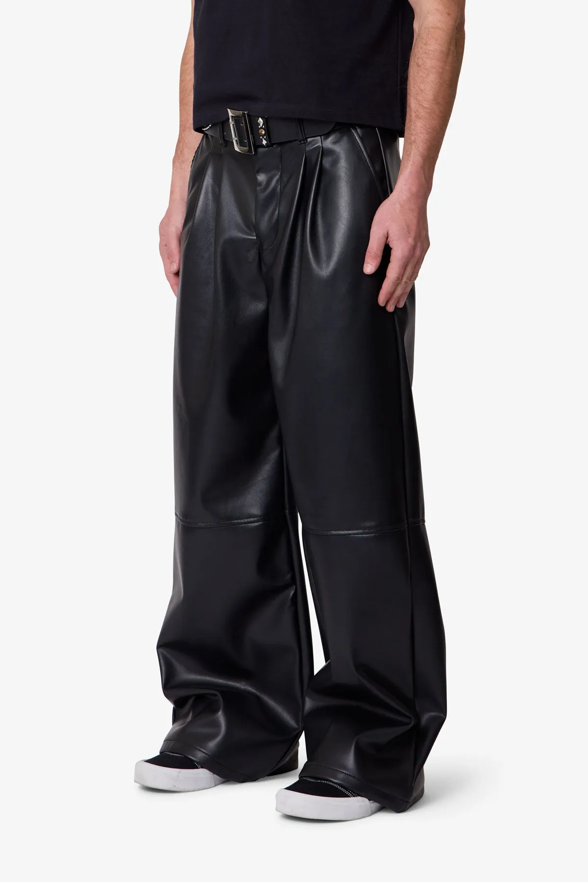 Leather Pleated Trouser - Black sold by MNML product image thumbnail 3