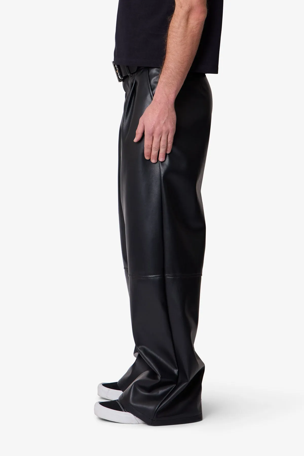 Leather Pleated Trouser - Black sold by MNML product image thumbnail 4