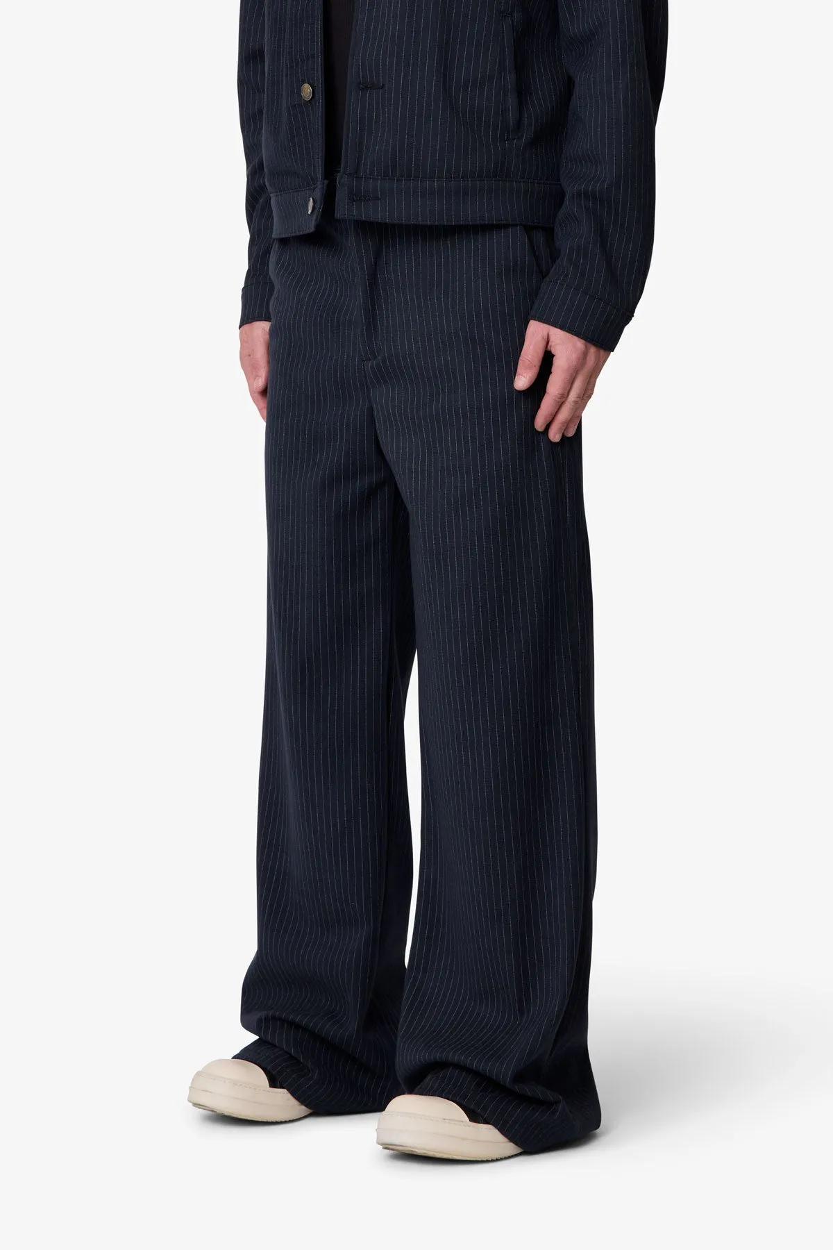 Pinstripe Bootcut Trouser - Black/White sold by MNML product image thumbnail 3