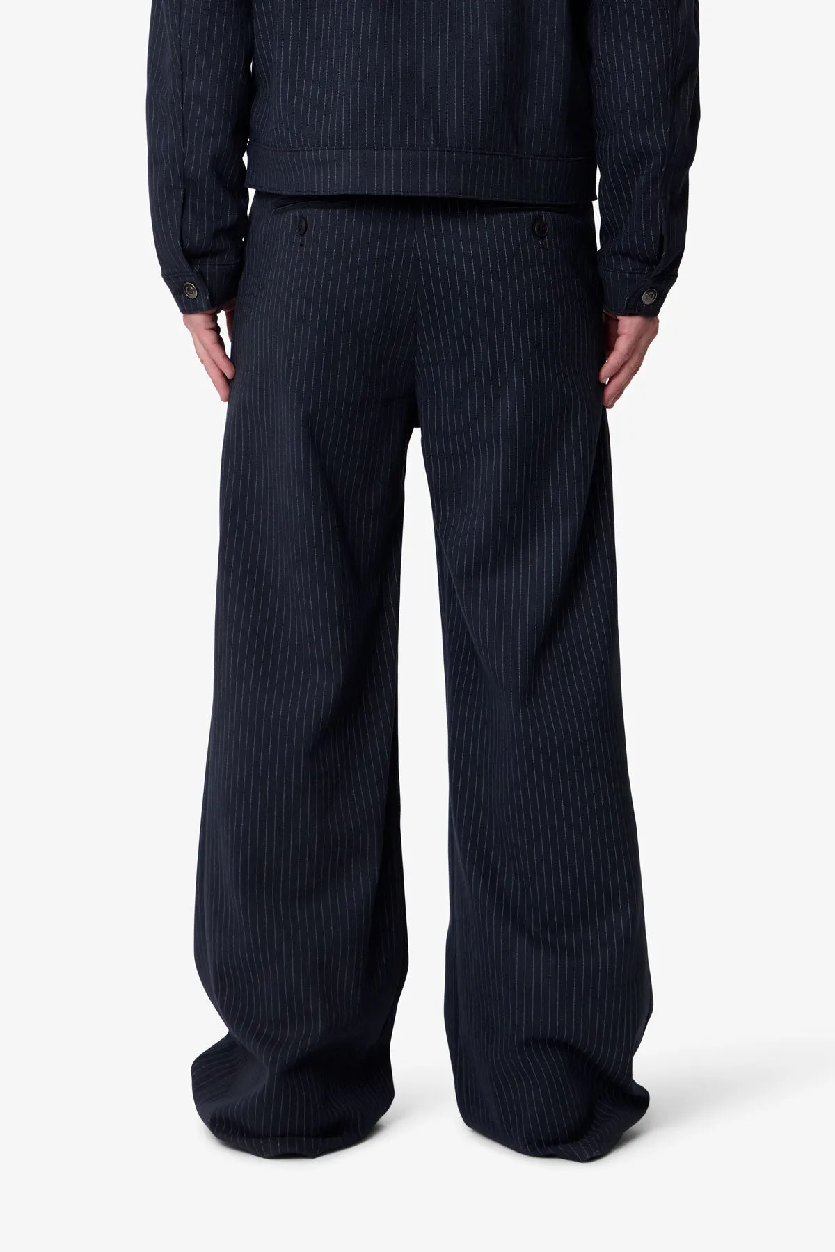 Pinstripe Bootcut Trouser - Black/White sold by MNML product image thumbnail 5