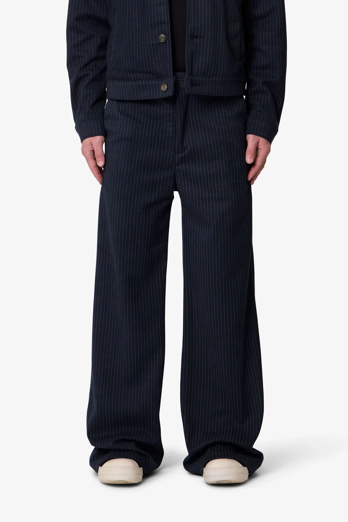 Pinstripe Bootcut Trouser - Black/White sold by MNML product image thumbnail 2