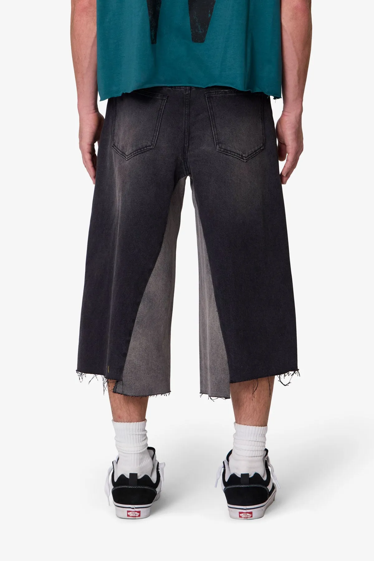 Paneled Denim Shorts - Washed Black sold by MNML product image thumbnail 5