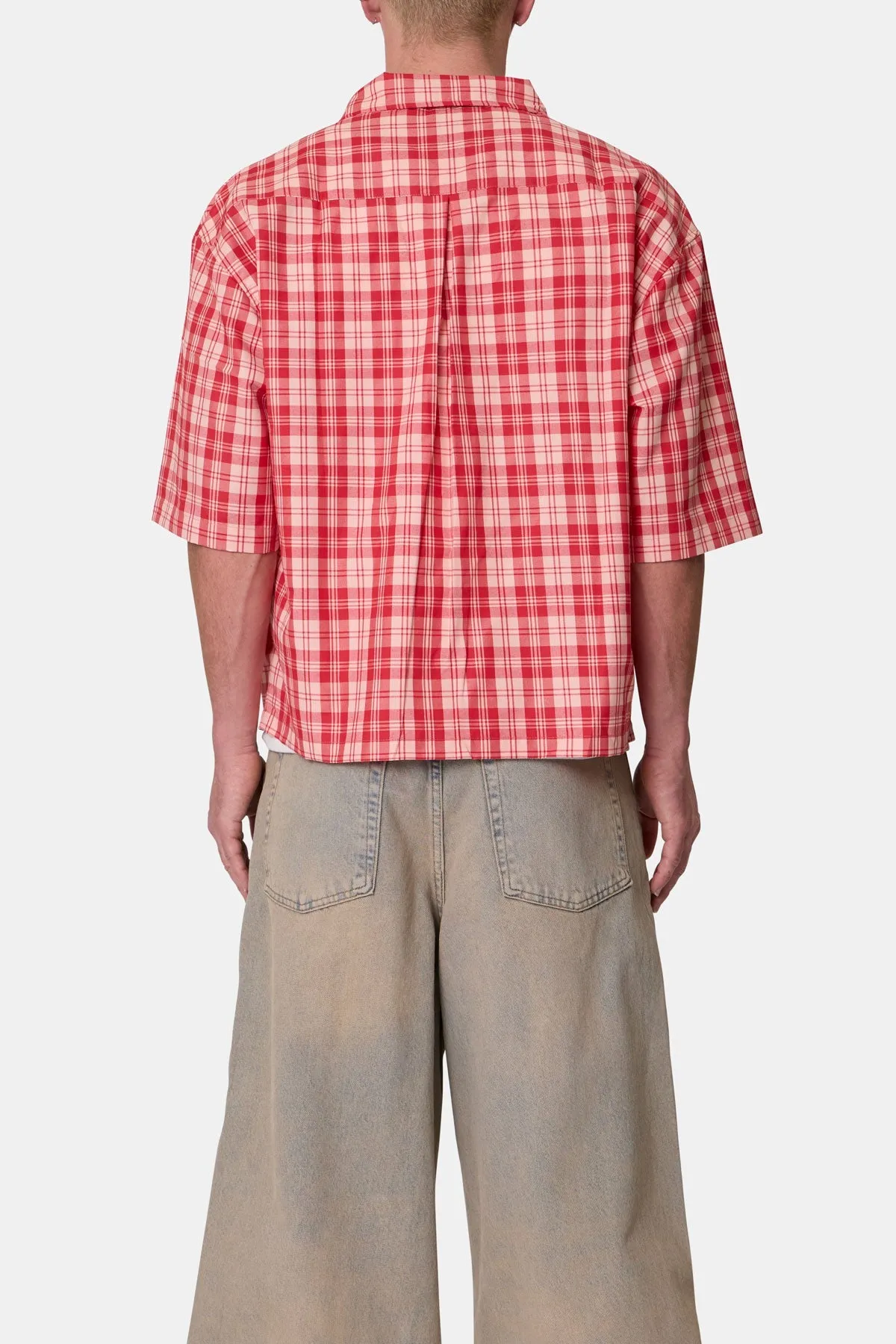 Crop Flannel S/S Shirt - Red sold by MNML product image thumbnail 5