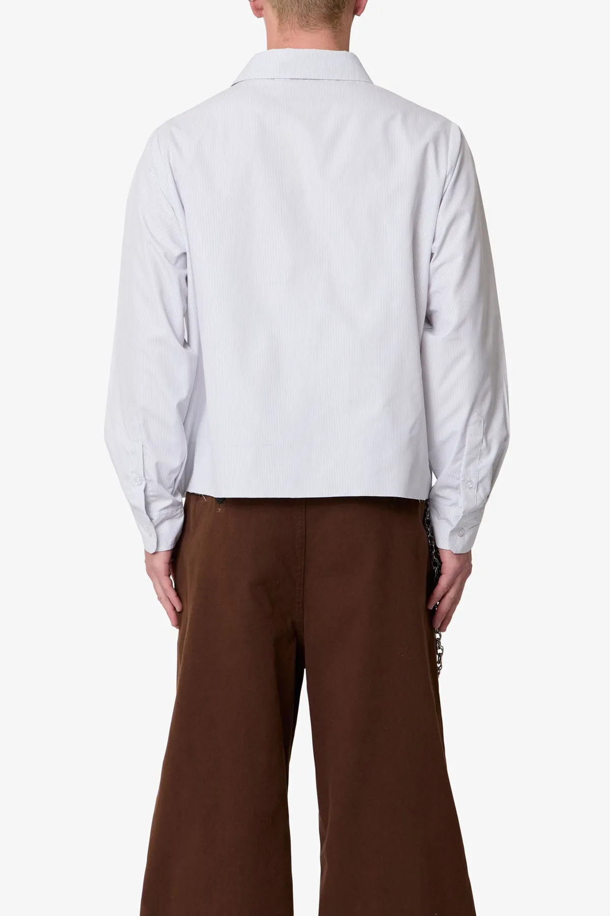 Striped L/S Button Up Shirt - Grey/White sold by MNML product image thumbnail 5