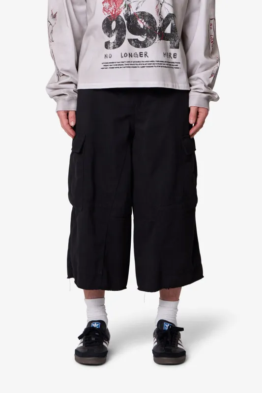 Extra Long Cargo Shorts - Black made by MNML