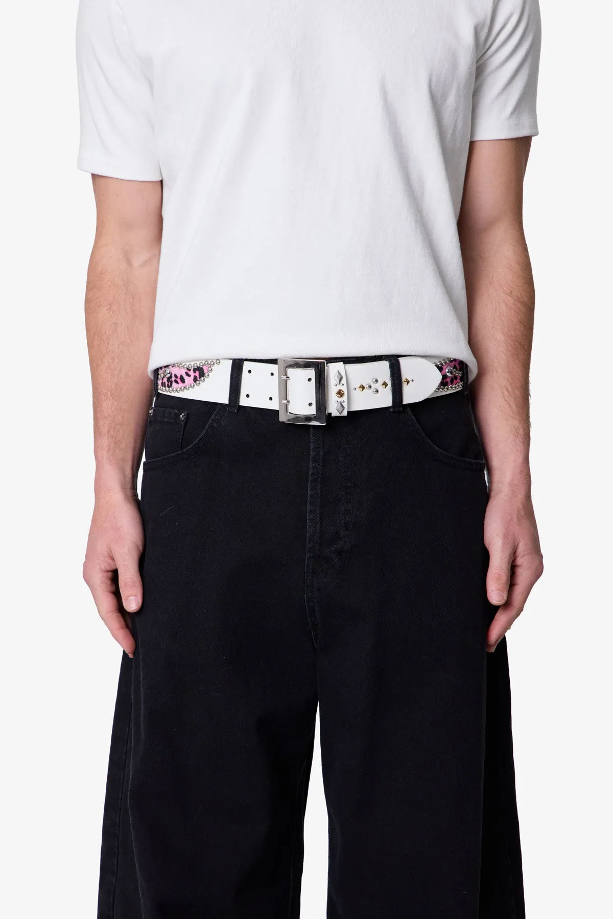 Vintage Python Belt - White/Pink sold by MNML product image thumbnail 4