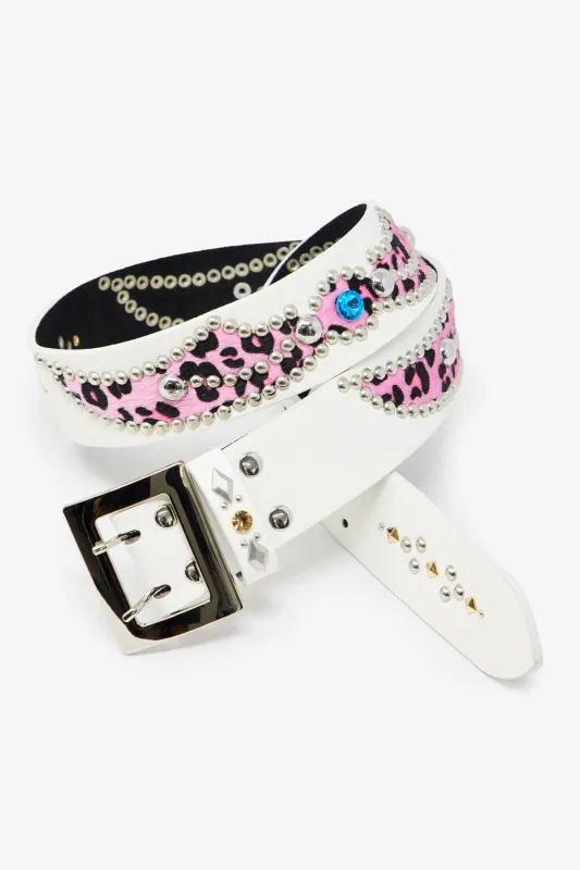 Vintage Python Belt - White/Pink made by MNML