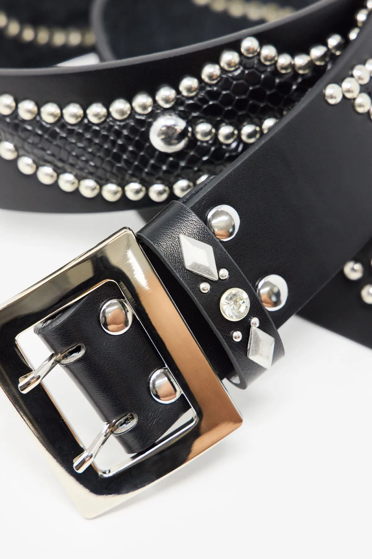 Vintage Python Belt - Black/Black sold by MNML product image thumbnail 3