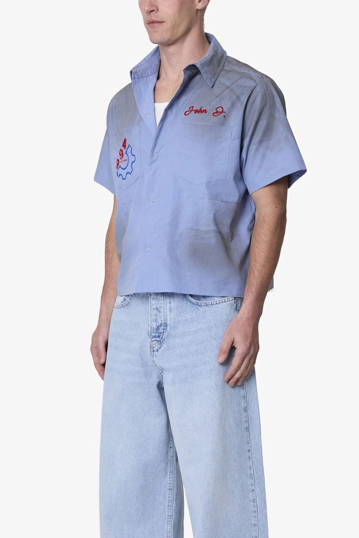 Vintage Work S/S Shirt - Light Blue sold by MNML product image thumbnail 3