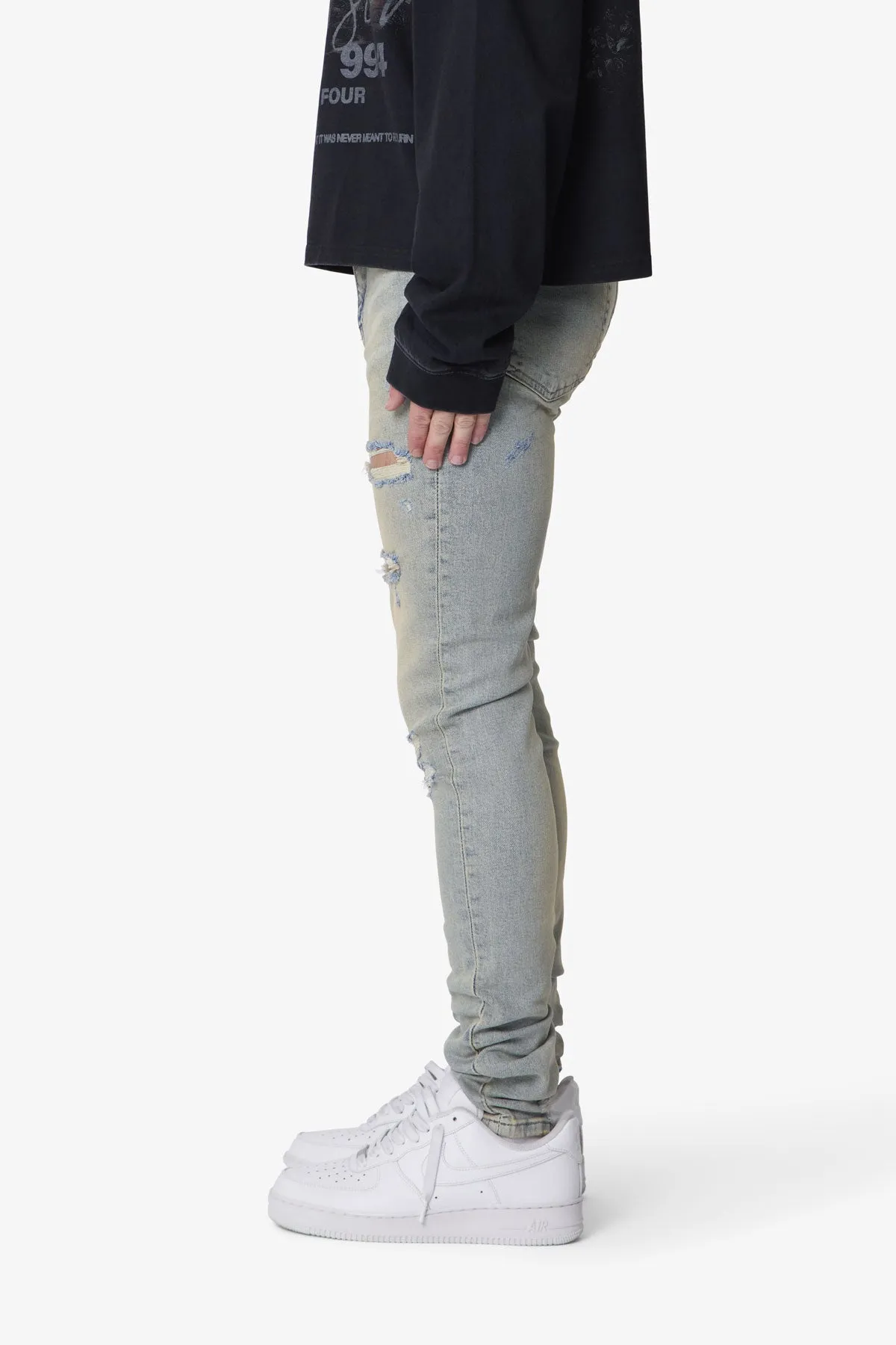 Shredded Skinny Denim - Blue sold by MNML product image thumbnail 4