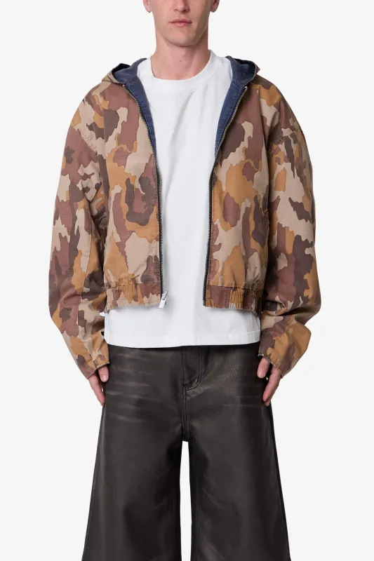 Reversible Hooded Zip Up Jacket - Camo sold by MNML