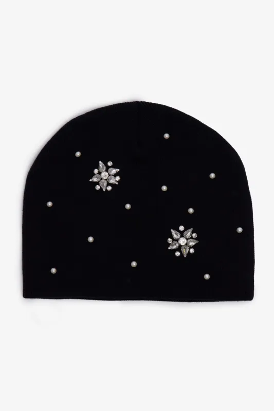 Gemmed Crystal Beanie - Black made by MNML