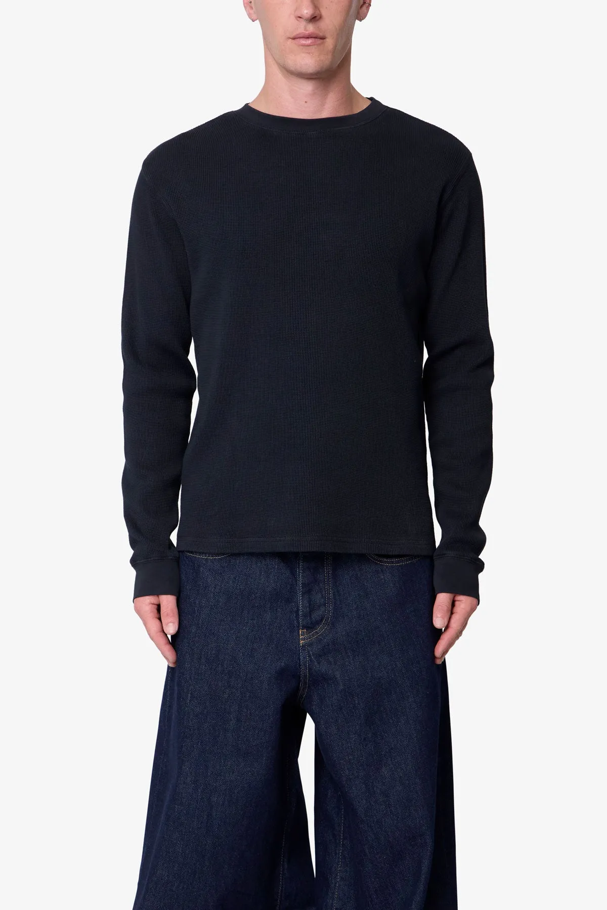 Basic Thermal L/S Tee - Black sold by MNML