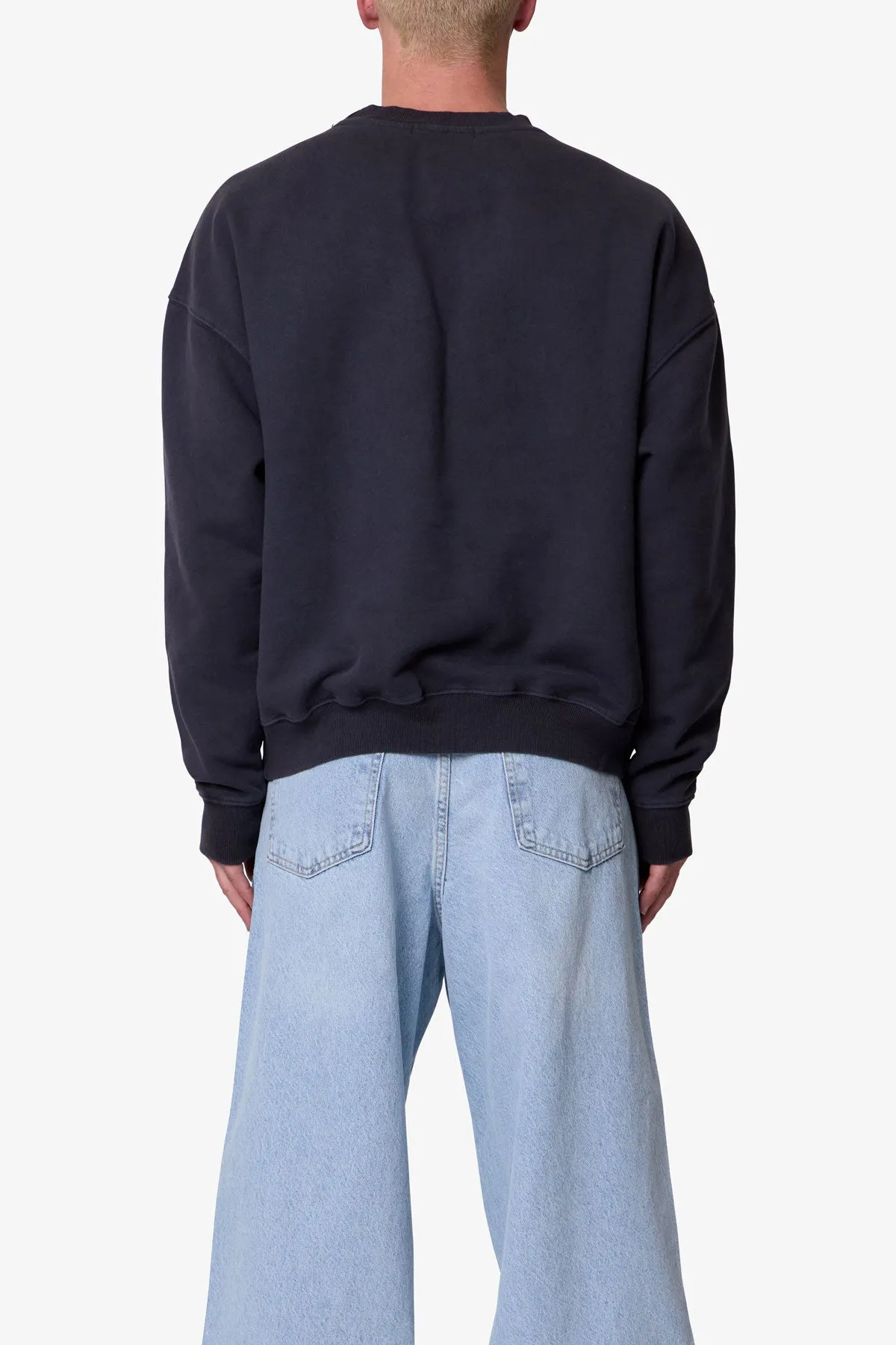 Heavy Basic Crewneck Sweater - Washed Black sold by MNML product image thumbnail 5