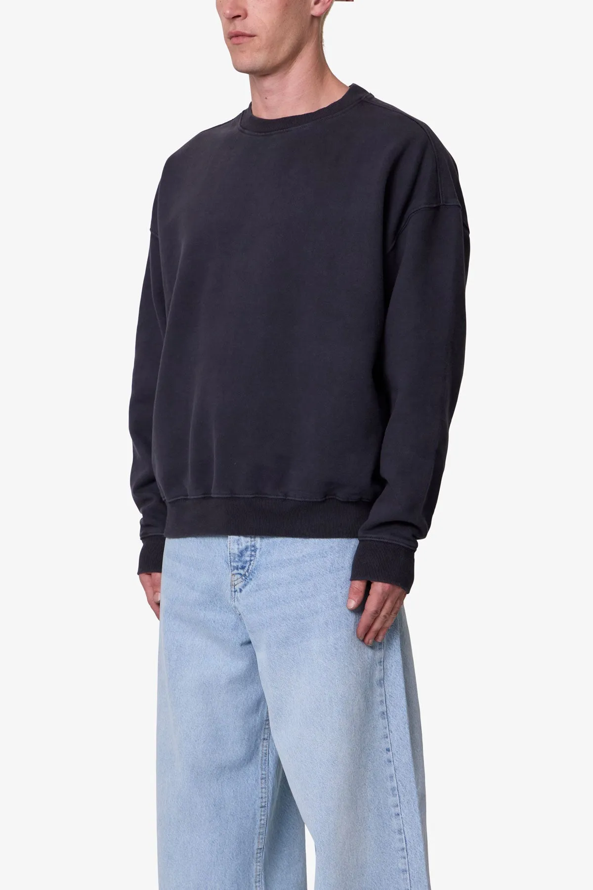 Heavy Basic Crewneck Sweater - Washed Black sold by MNML product image thumbnail 3