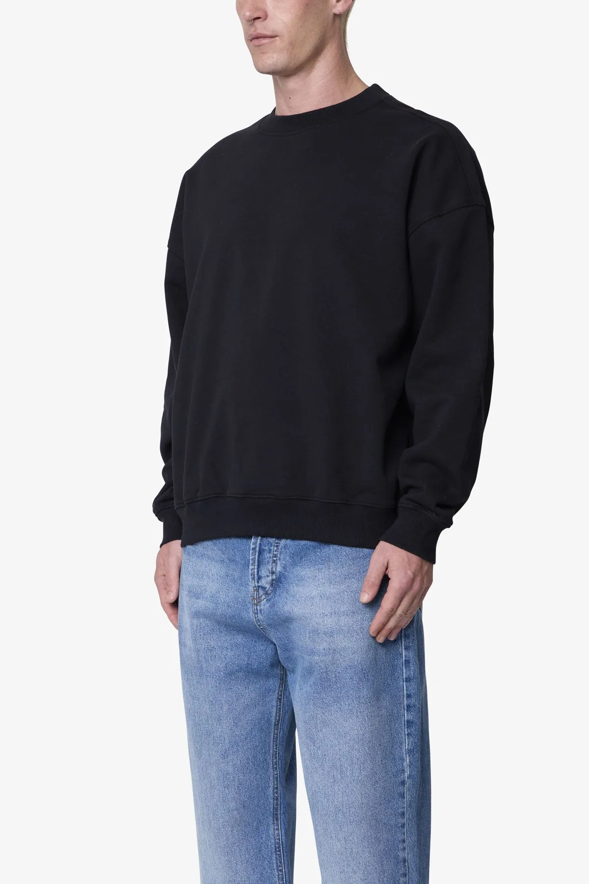 Heavy Basic Crewneck Sweater - Black sold by MNML product image thumbnail 3