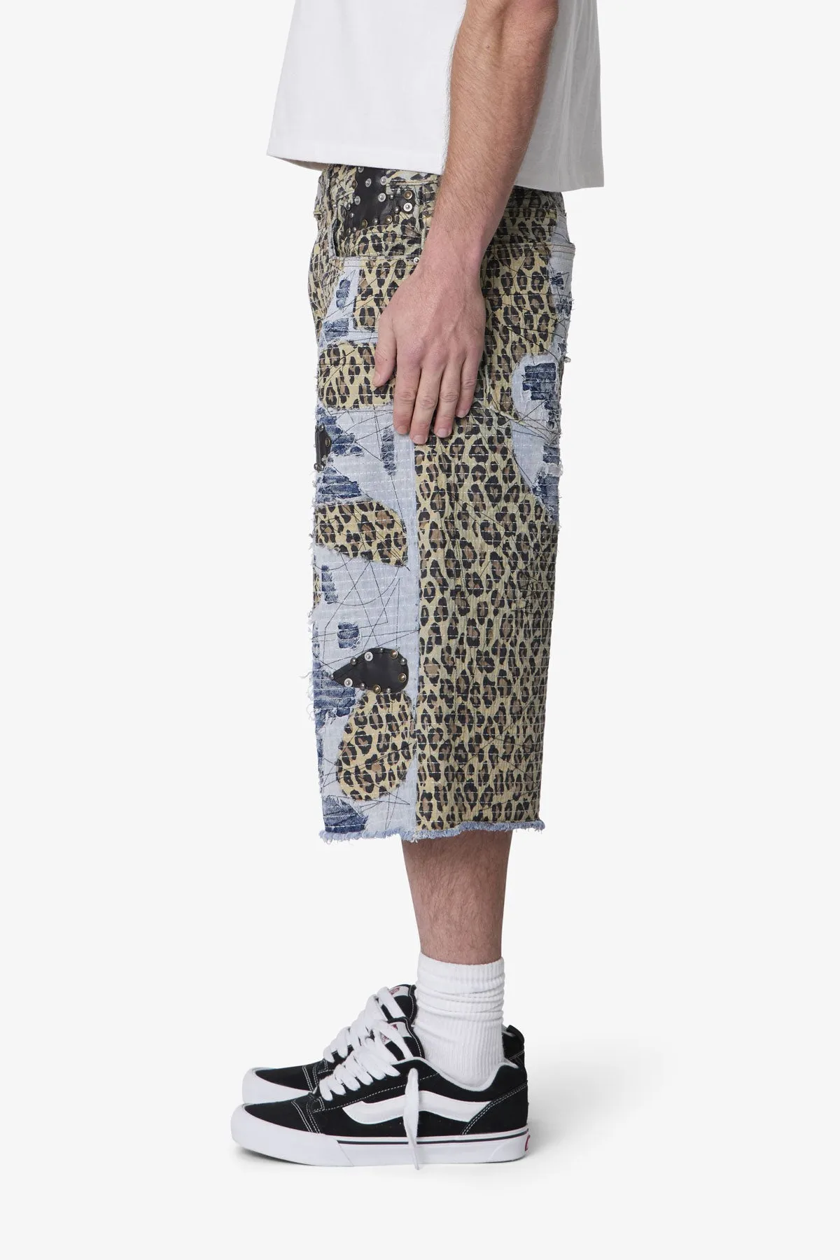 Ultra Baggy Cheetah Boro Shorts - Multi sold by MNML product image thumbnail 4