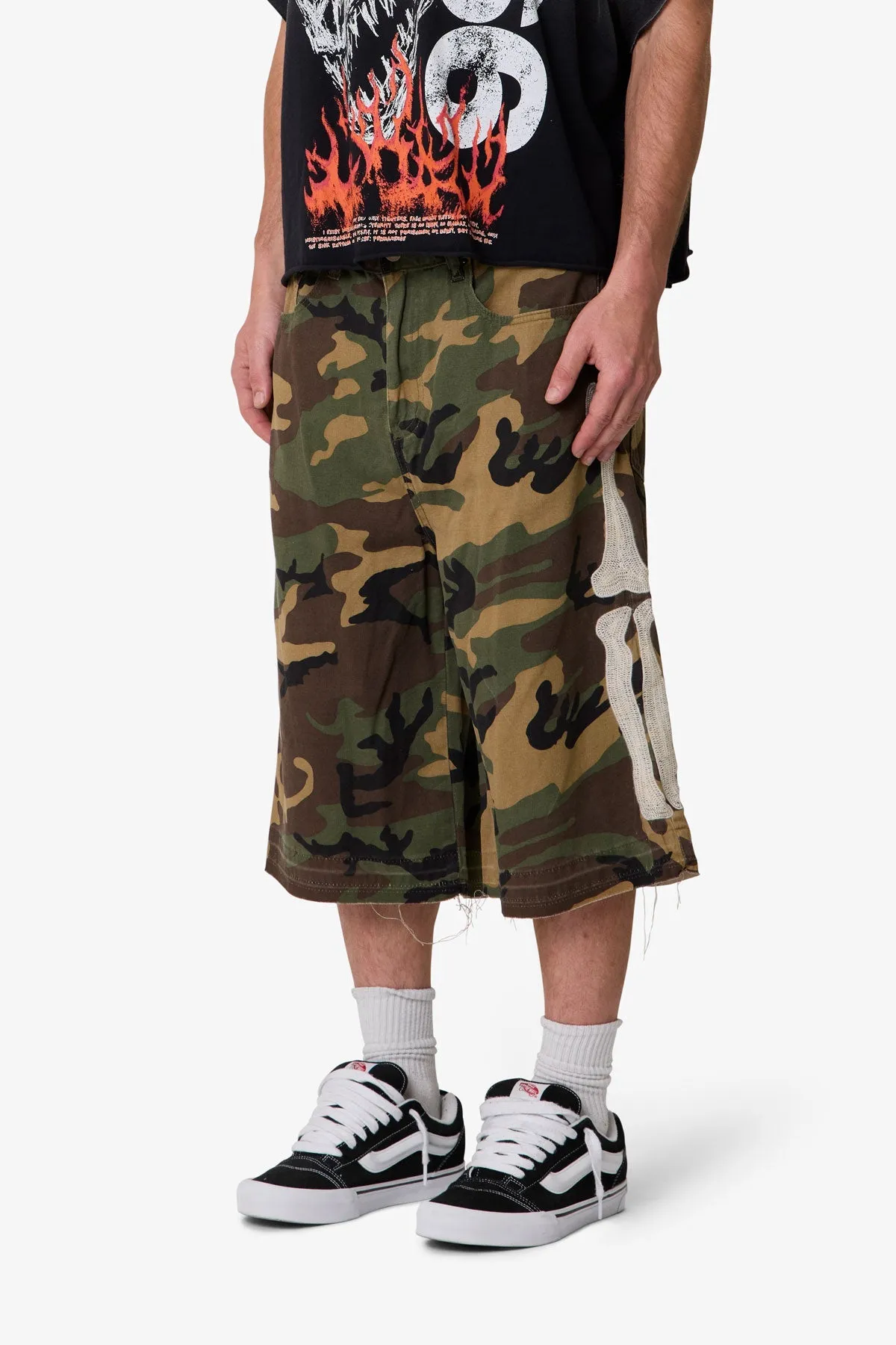 Ultra Baggy Bone Shorts - Camo sold by MNML product image thumbnail 3