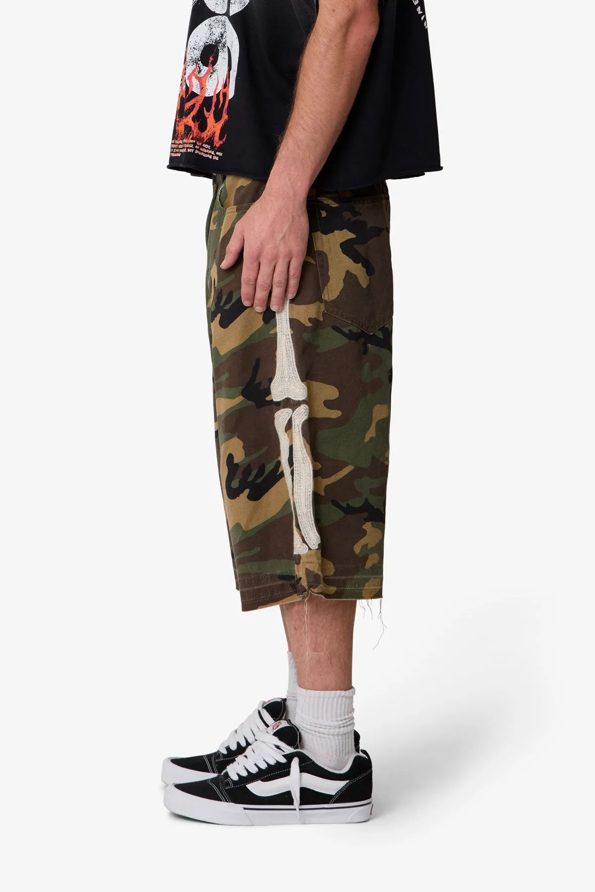Ultra Baggy Bone Shorts - Camo sold by MNML product image thumbnail 4