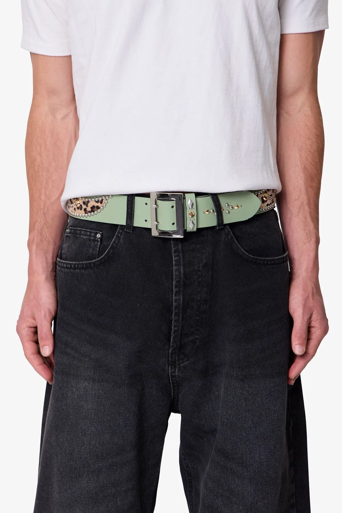 Vintage Python Belt - Sage/Cheetah sold by MNML product image thumbnail 4
