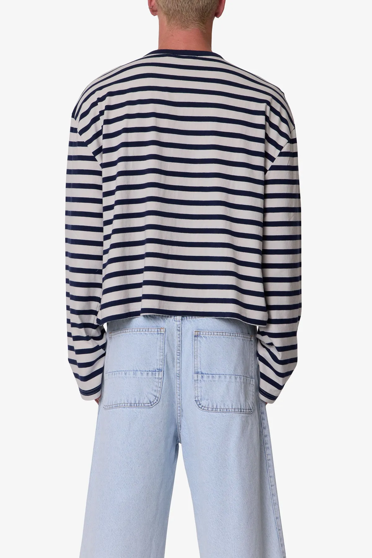 Multi Striped L/S Tee - White/Navy sold by MNML product image thumbnail 5
