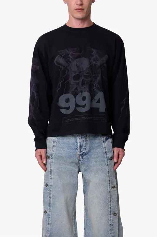 Crossbone L/S Tee - Washed Black made by MNML