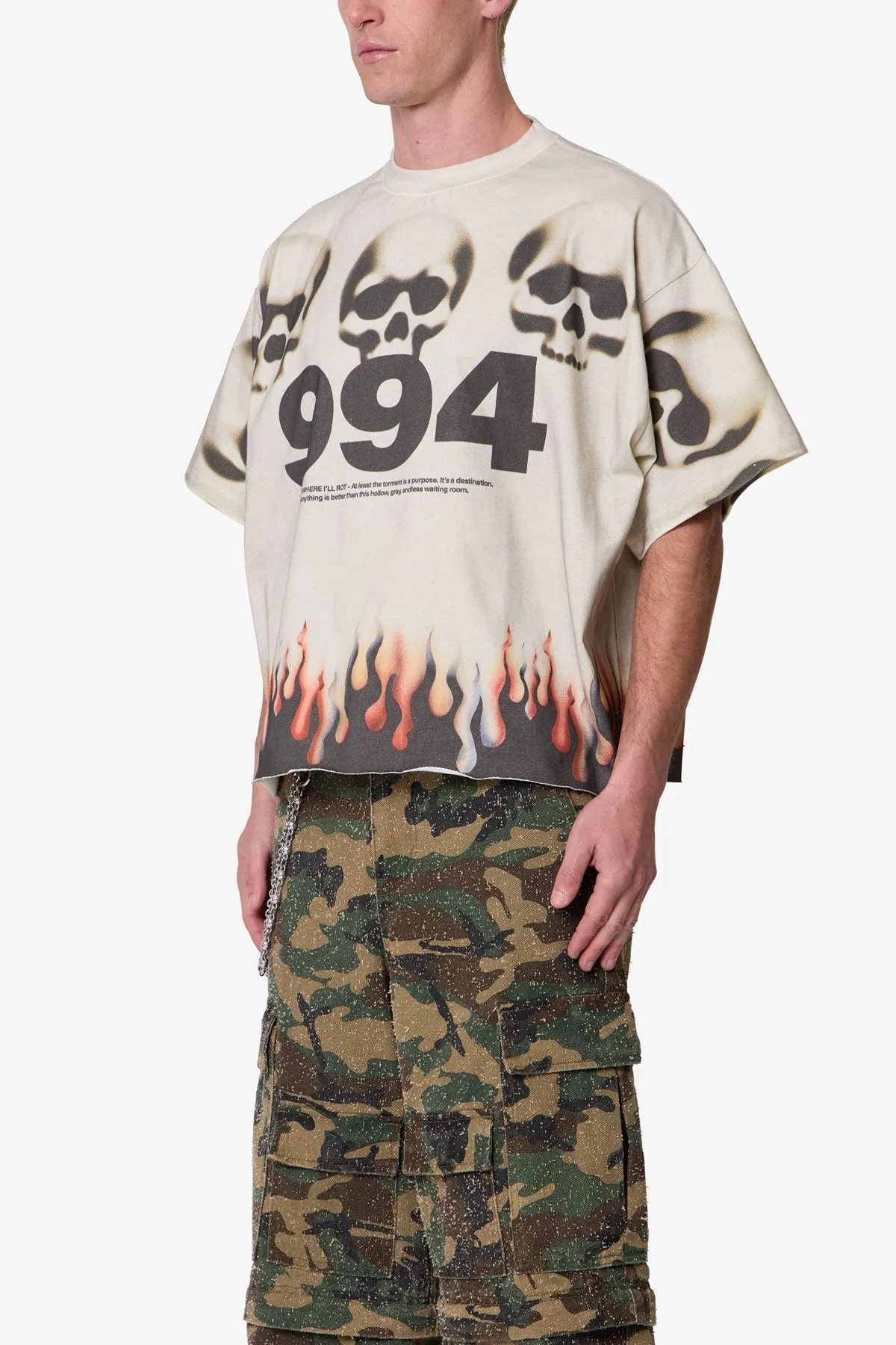 Flame Skull Tee - Off White sold by MNML product image thumbnail 3
