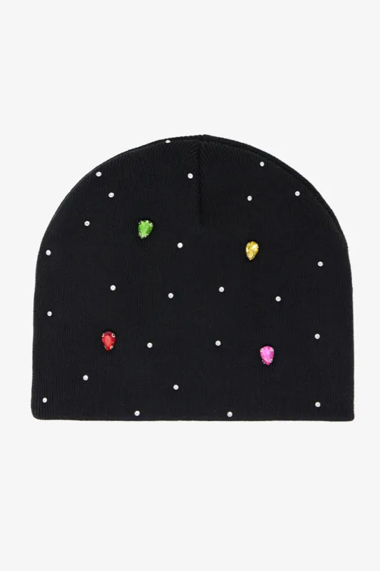 Rhinestone Beanie - Black made by MNML