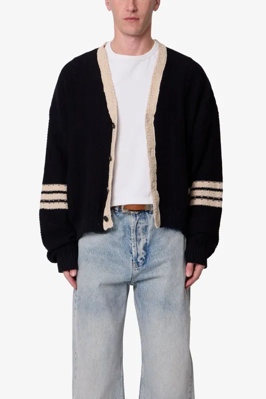 Collegiate Cardigan Sweater - Black/Brown made by MNML