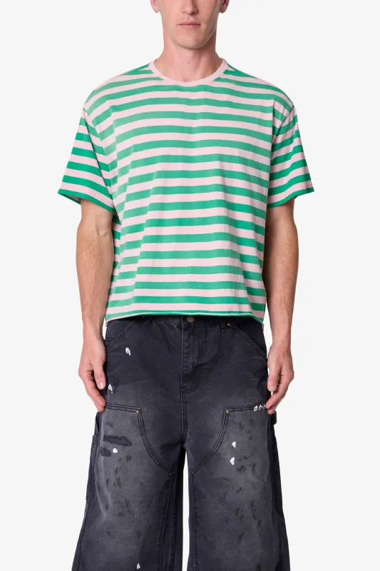 Striped S/S Tee - Pink/Green made by MNML