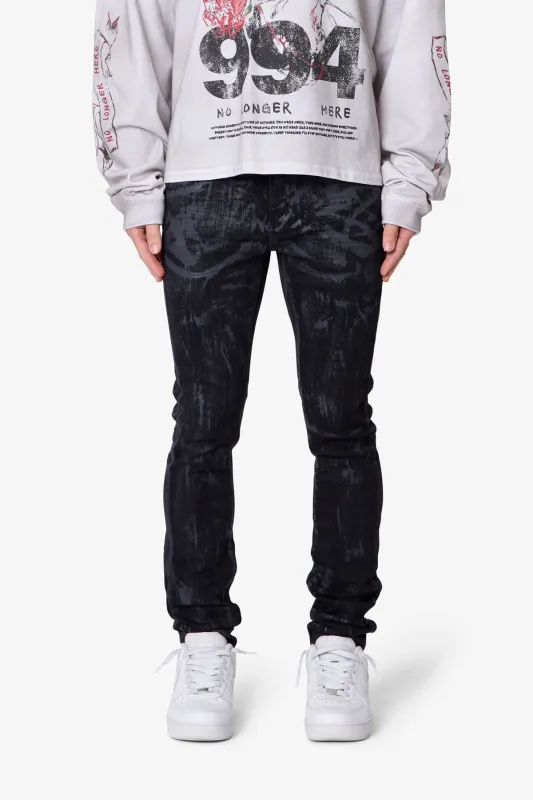 Waxed Skinny Denim - Black made by MNML