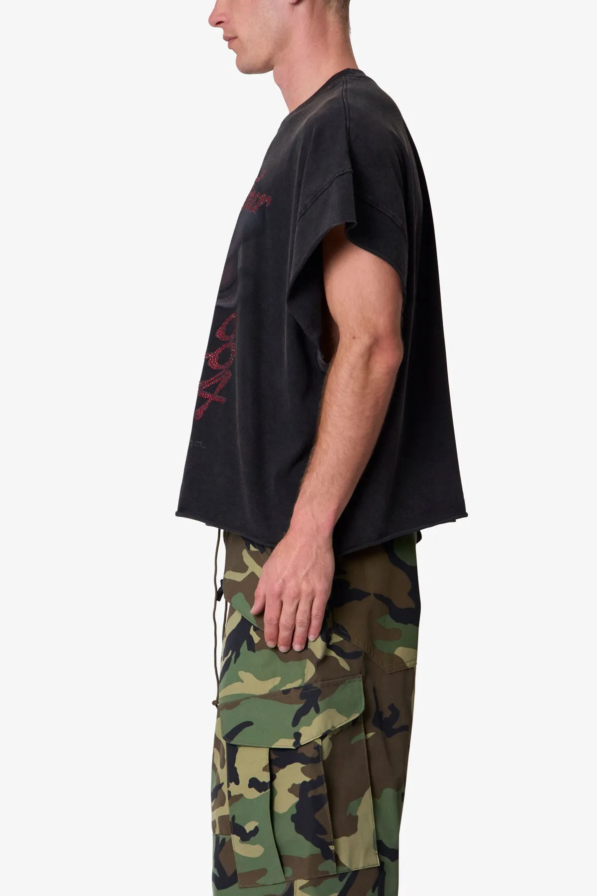 Skull Cut Off Tee - Washed Black sold by MNML product image thumbnail 4