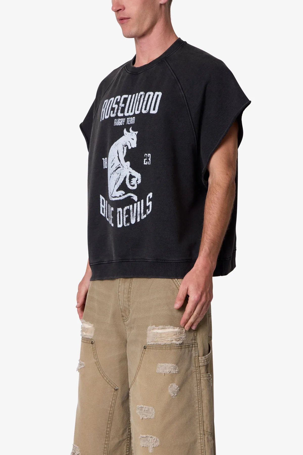 Rosewood Cut Off Tee - Washed Black sold by MNML product image thumbnail 3