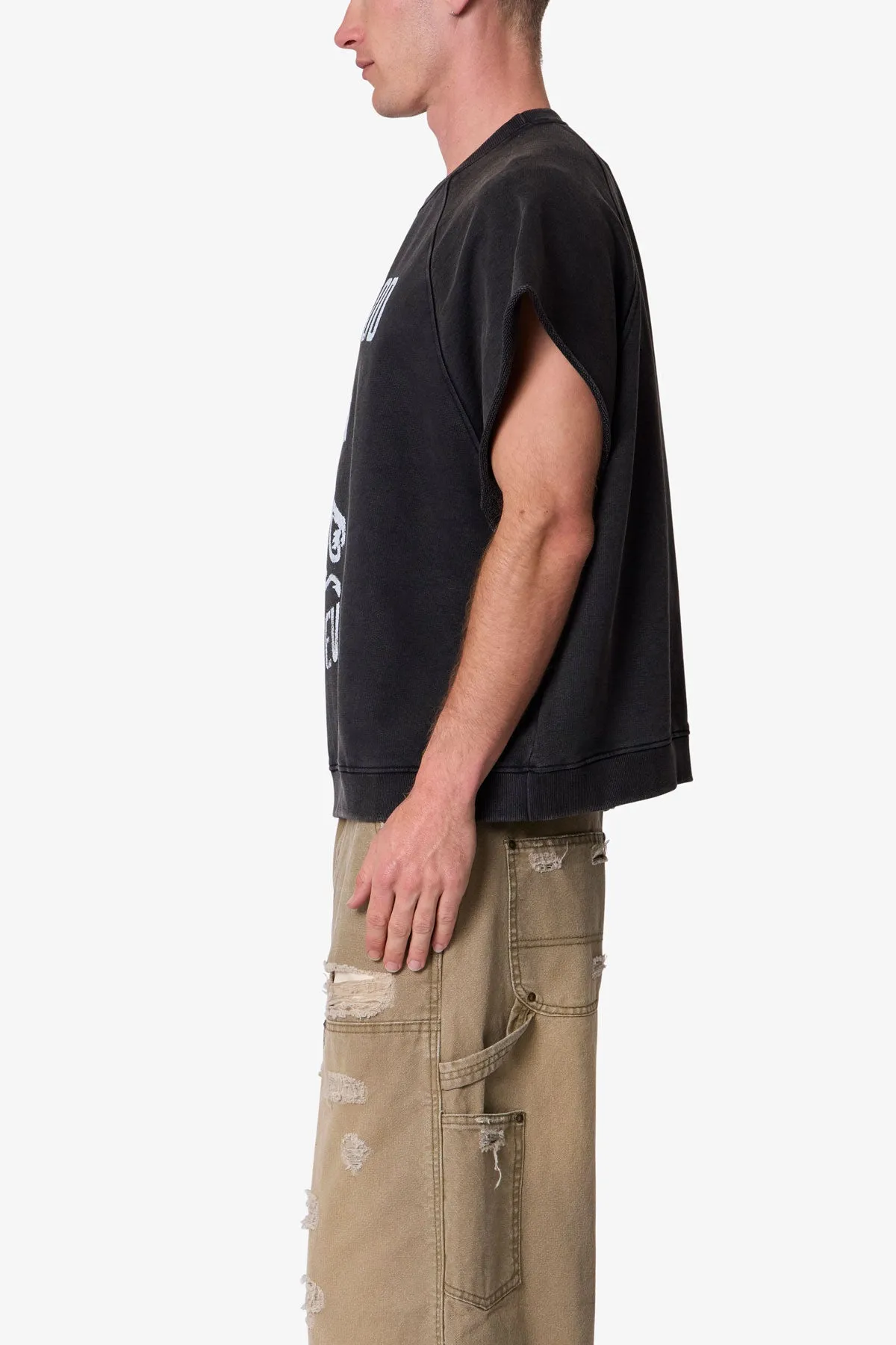 Rosewood Cut Off Tee - Washed Black sold by MNML product image thumbnail 4