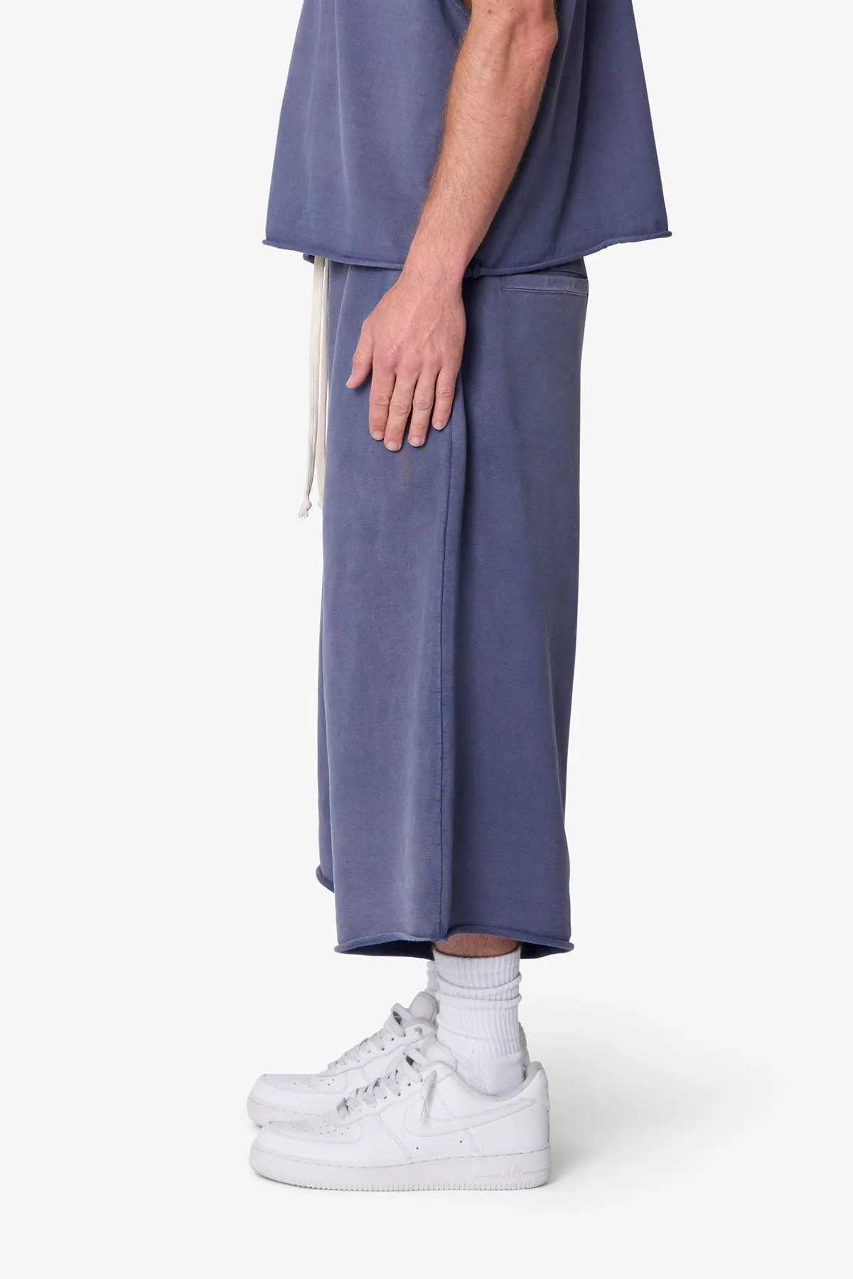 Extra Long Sweatshorts - Washed Navy sold by MNML product image thumbnail 4