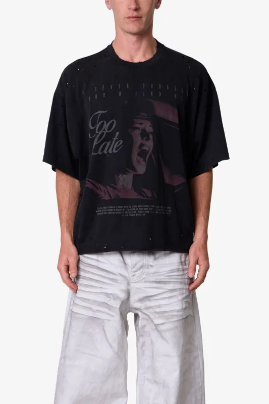 Too Late Tee - Washed Black made by MNML