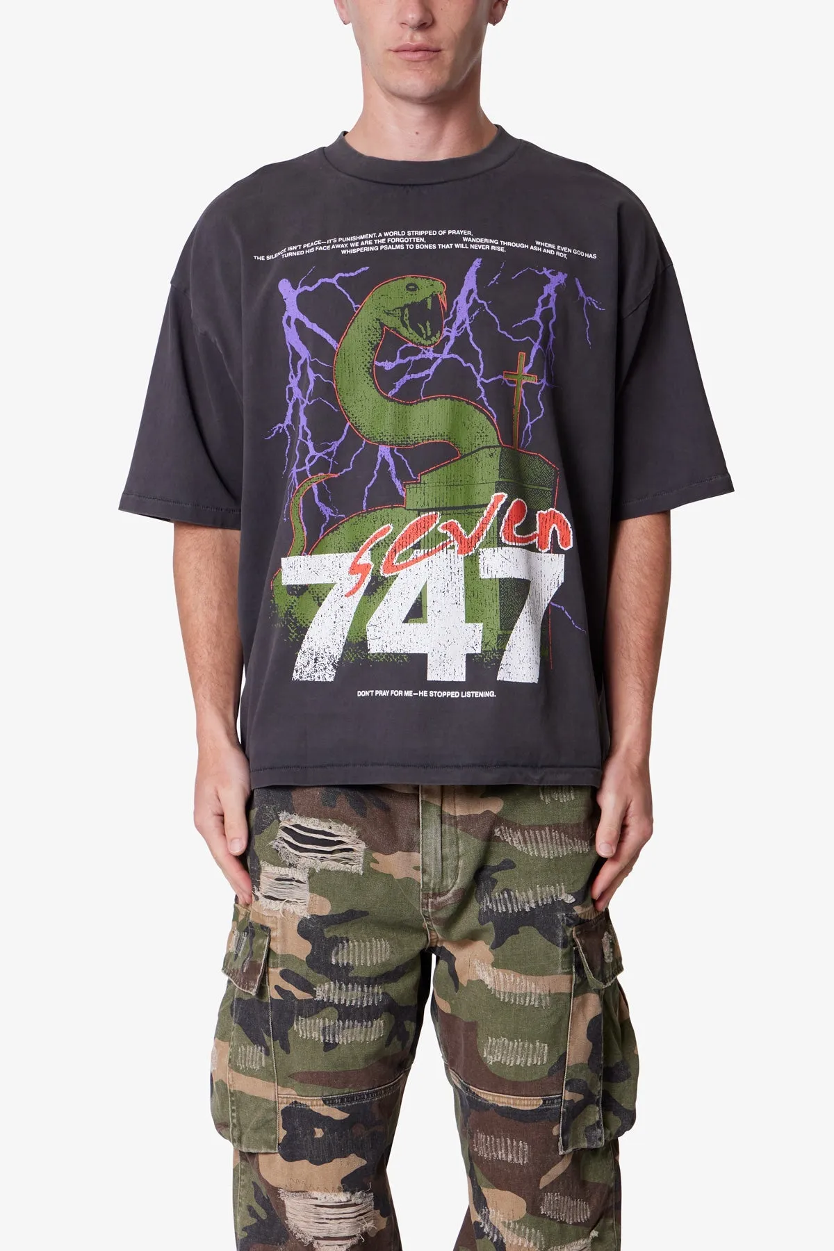 Snake 994 Printed Tee - Washed Black sold by MNML product image thumbnail 2