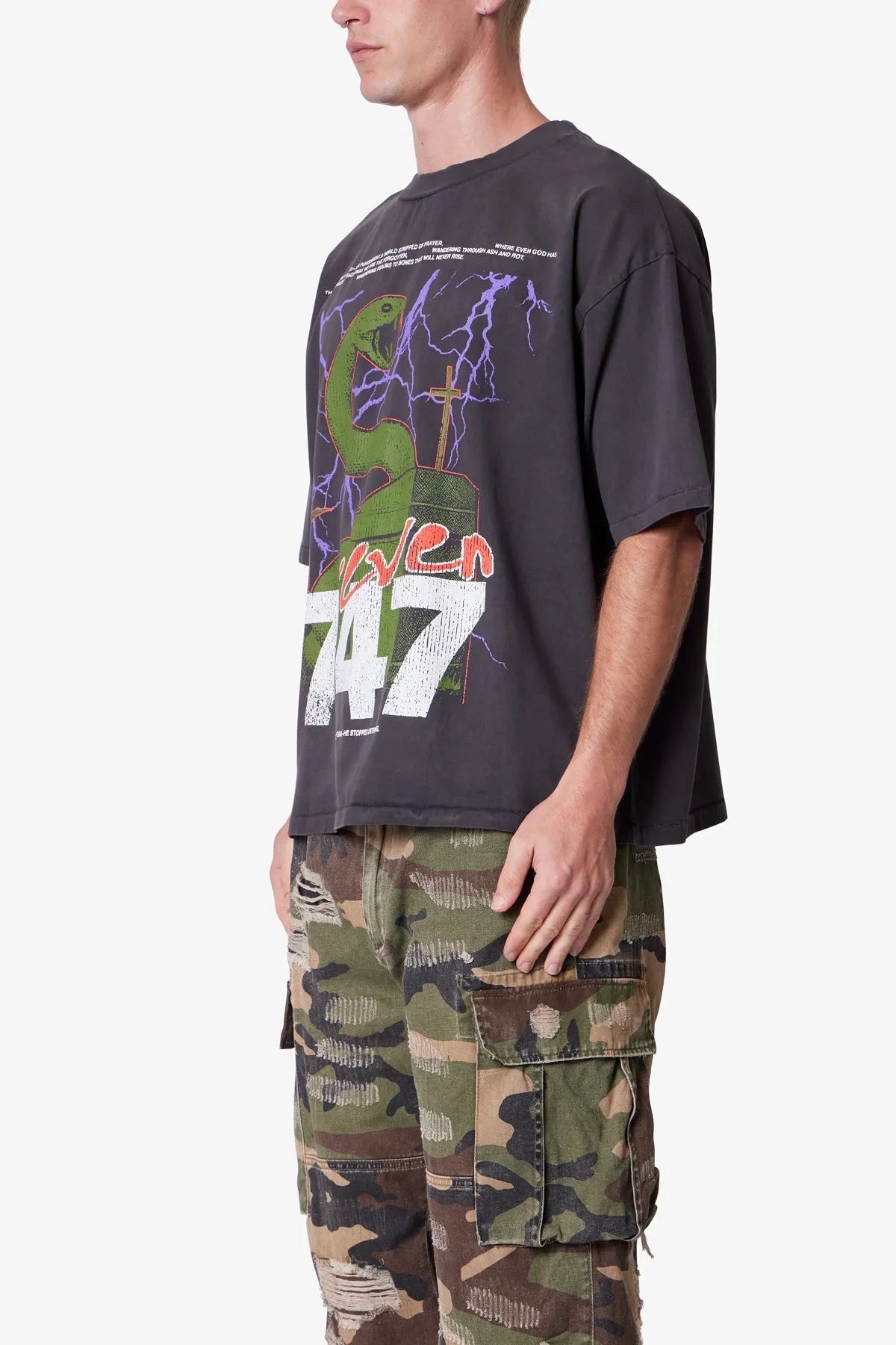 Snake 994 Printed Tee - Washed Black sold by MNML product image thumbnail 3
