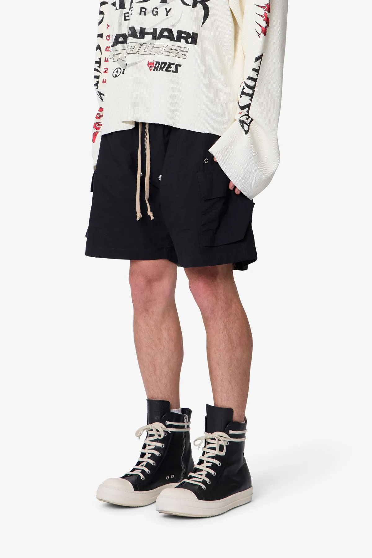 Cargo Mud Shorts - Black sold by MNML product image thumbnail 3