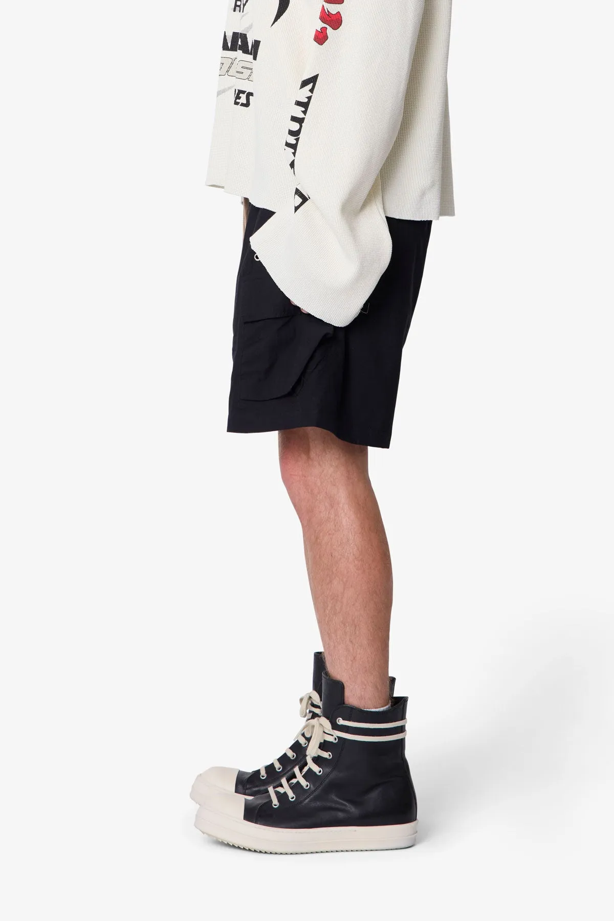 Cargo Mud Shorts - Black sold by MNML product image thumbnail 4