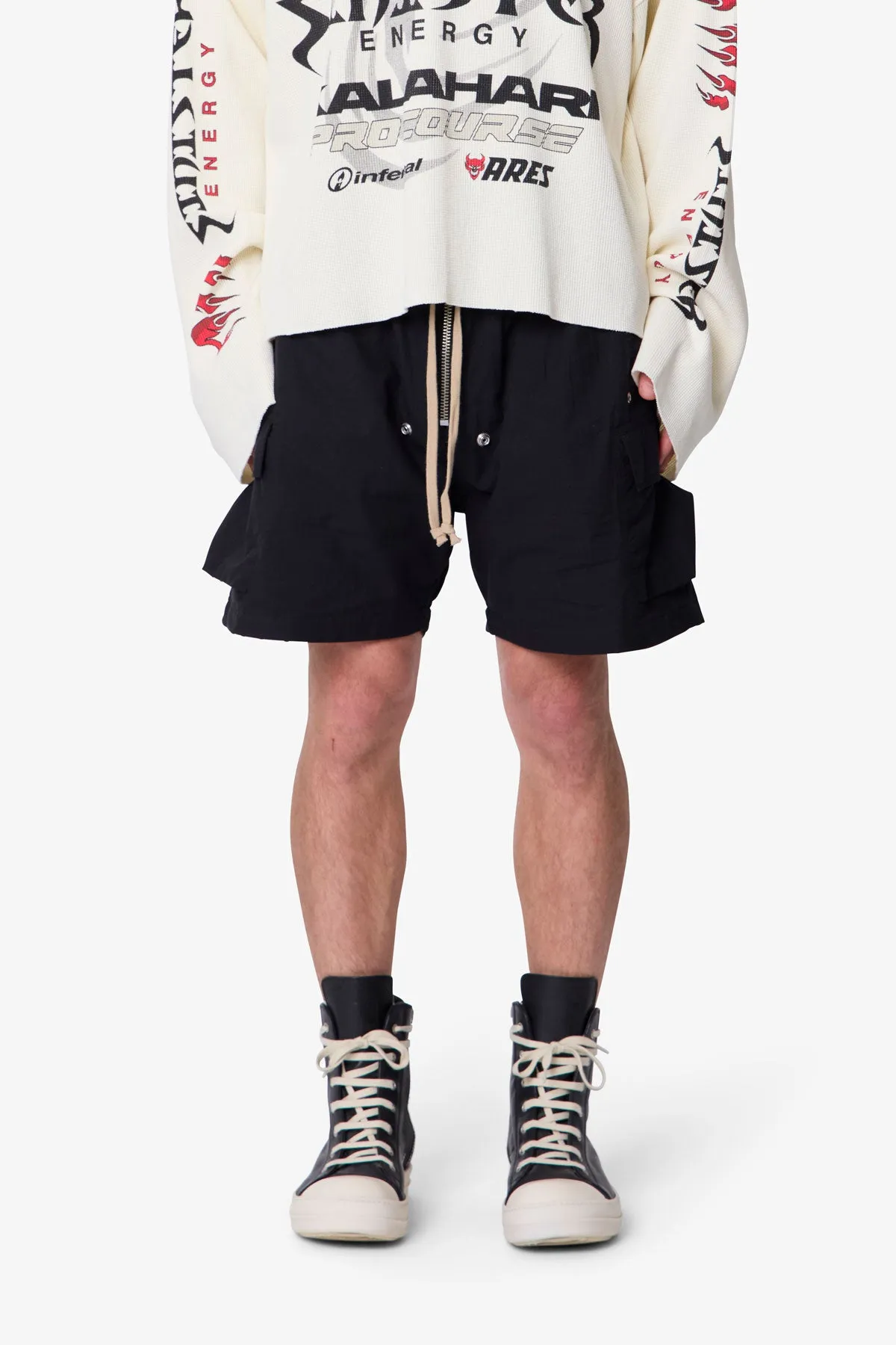 Cargo Mud Shorts - Black sold by MNML