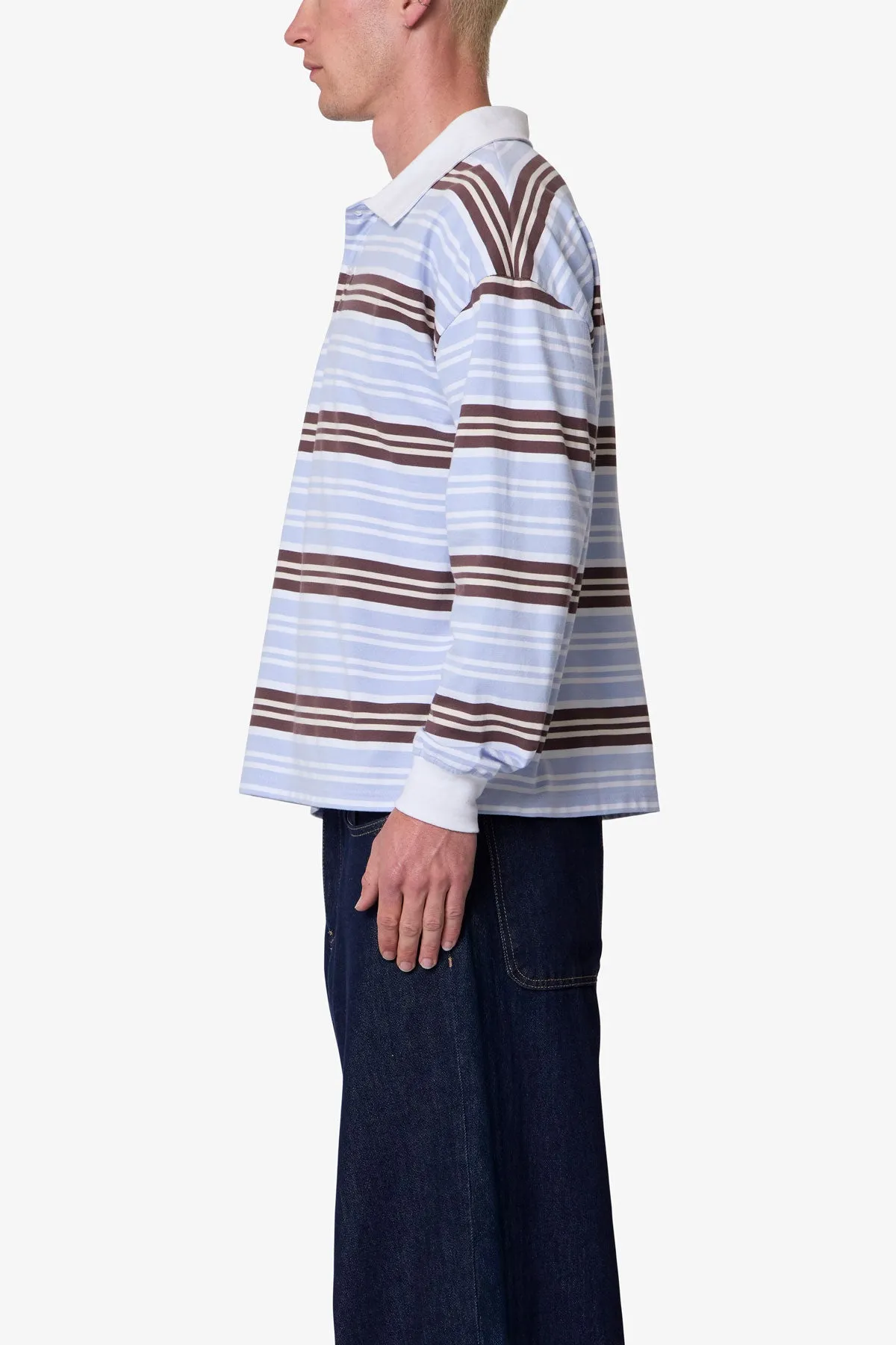 Striped L/s Polo Shirt - Multi sold by MNML product image thumbnail 4
