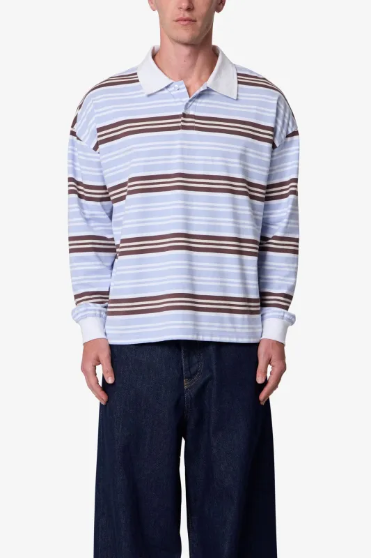 Striped L/s Polo Shirt - Multi made by MNML