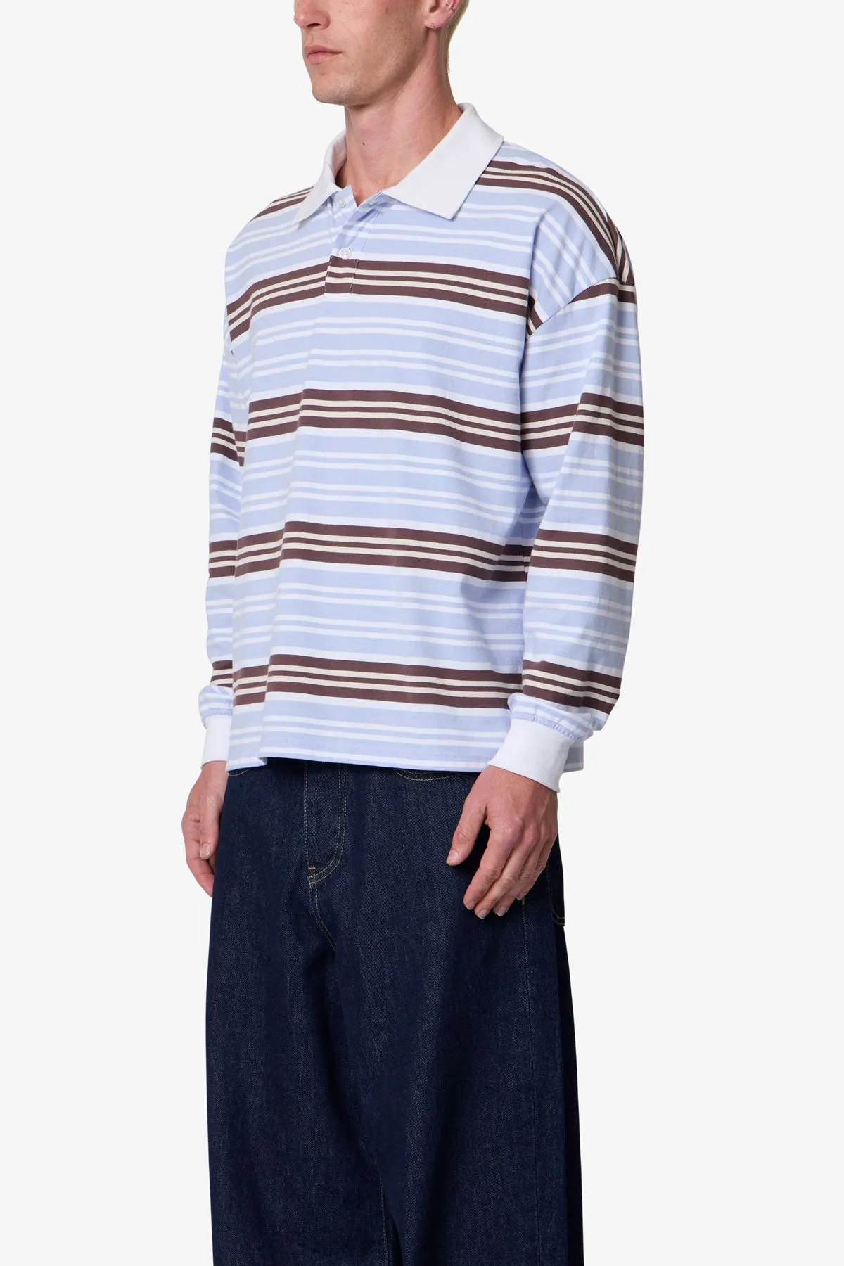 Striped L/s Polo Shirt - Multi sold by MNML product image thumbnail 3