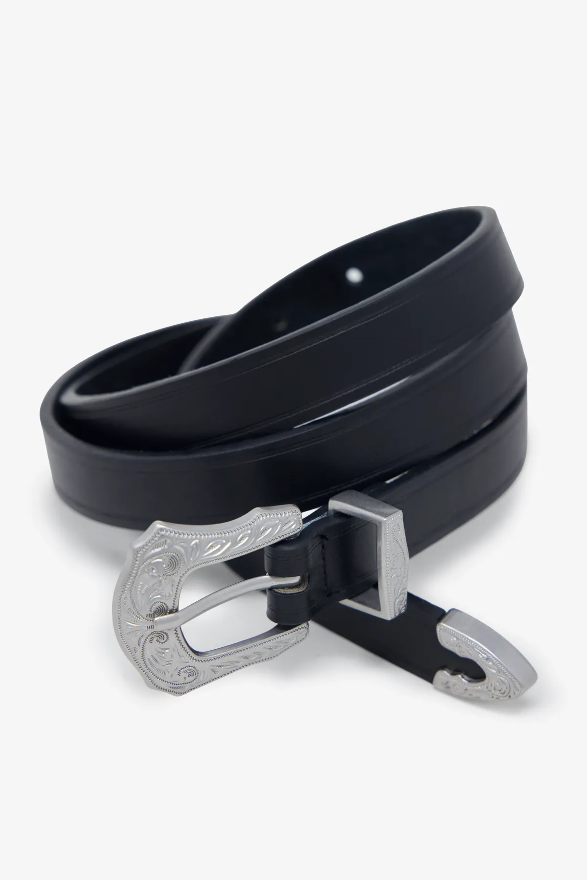 Slim Western Belt - Black sold by MNML product image thumbnail 3