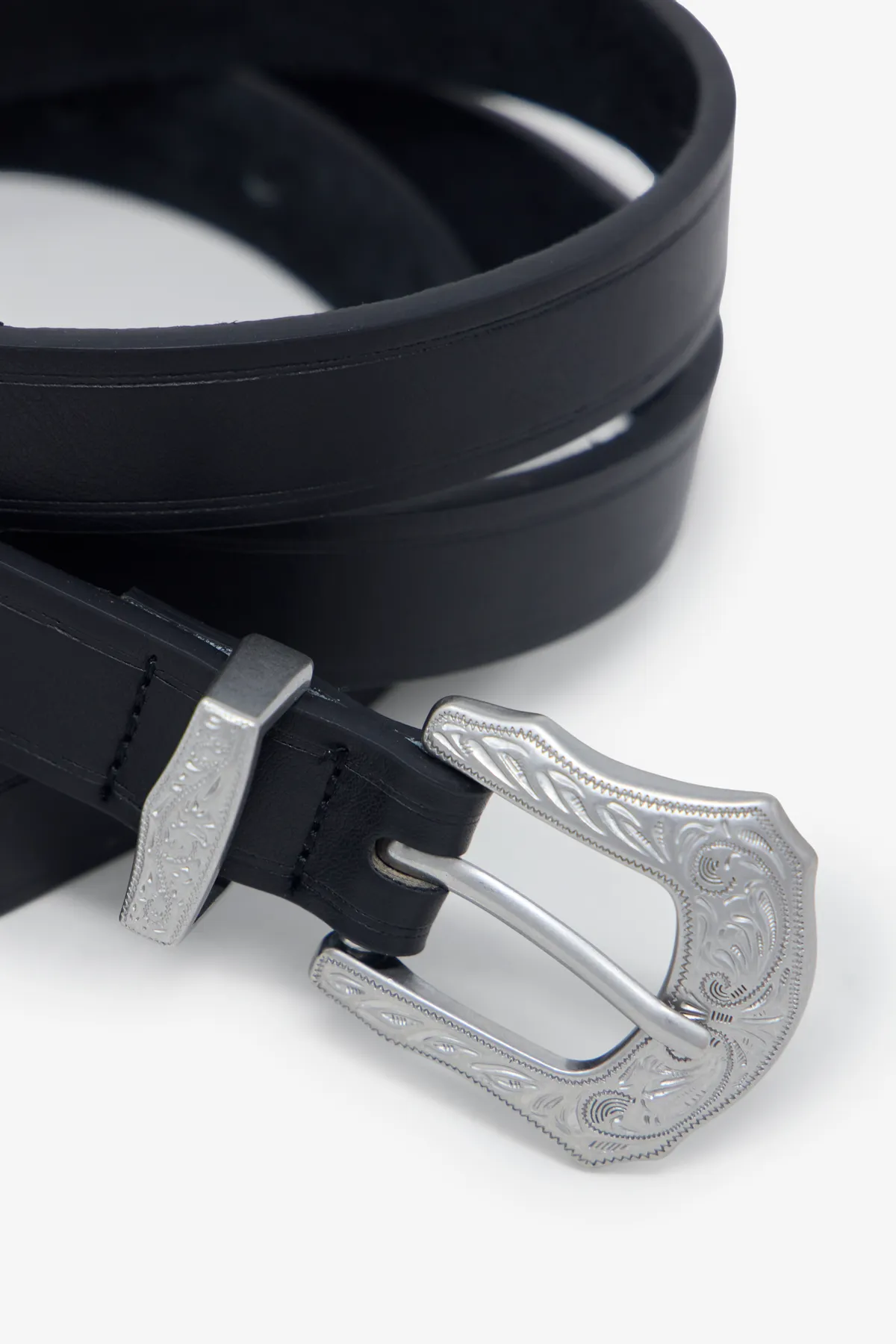 Slim Western Belt - Black sold by MNML product image thumbnail 4