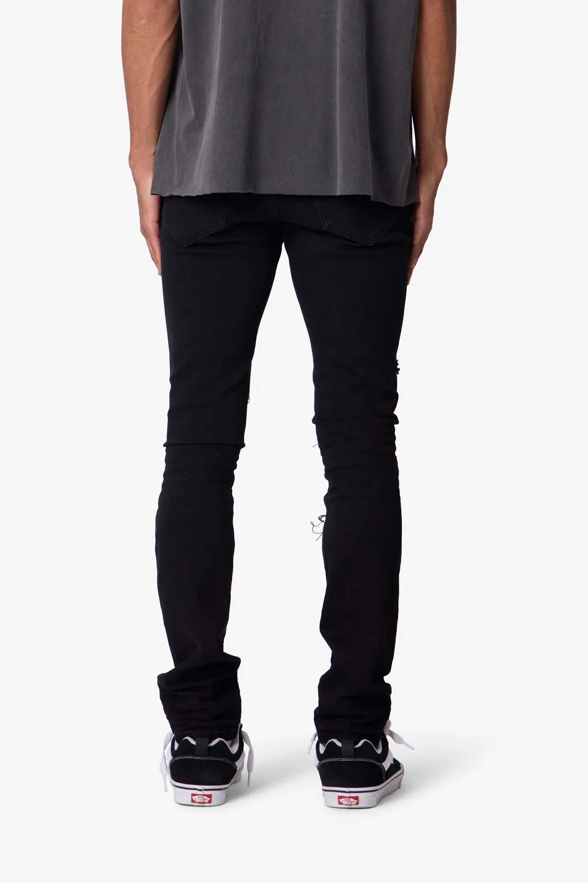 Skinny Distressed Rhinestone Denim - Black sold by MNML product image thumbnail 5