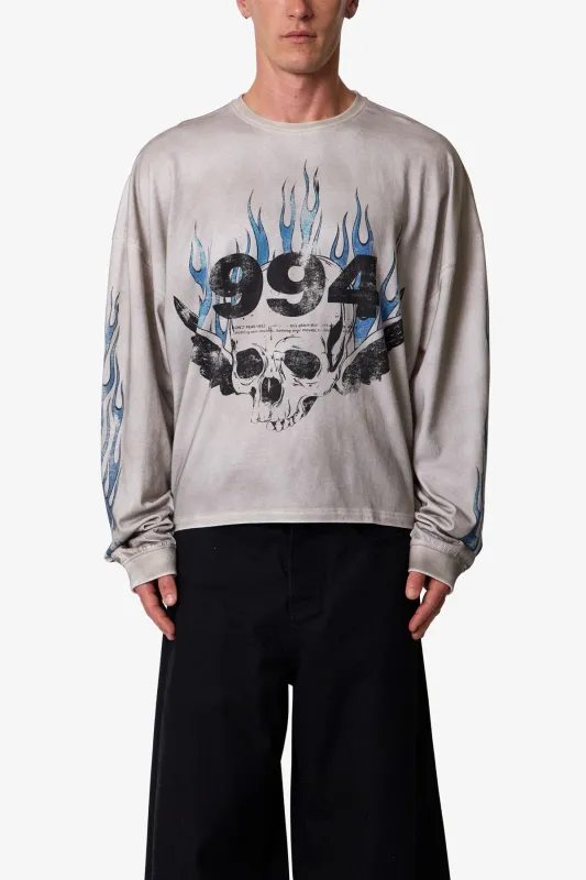 Skull Wing L/S Tee - White made by MNML