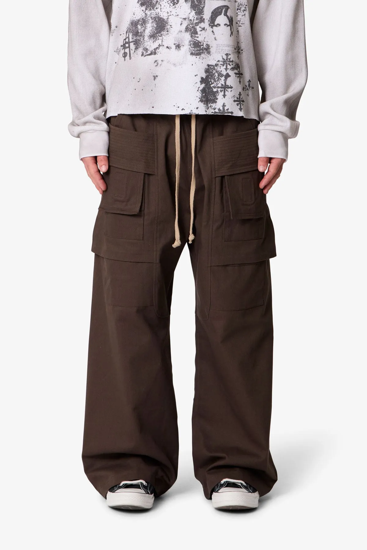 Strapped Cargo Pants - Brown sold by MNML